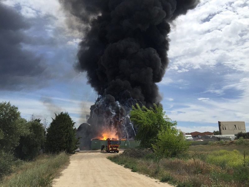 Heridos por explosiones en una planta de residuos químicos en Arganda del Rey