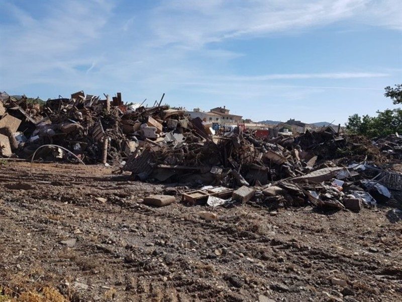 Recogidas 4.200 toneladas de residuos en las zonas afectadas por las inundaciones en Baleares