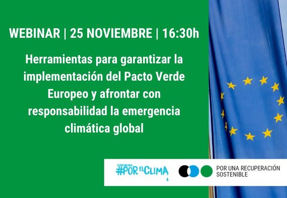 Webinar sobre Herramientas para garantizar la implementación del Pacto Verde Europeo (25 noviembre)